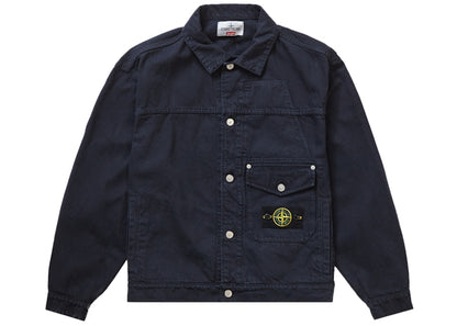Supreme Stone Island Denim Trucker Jacket Navy