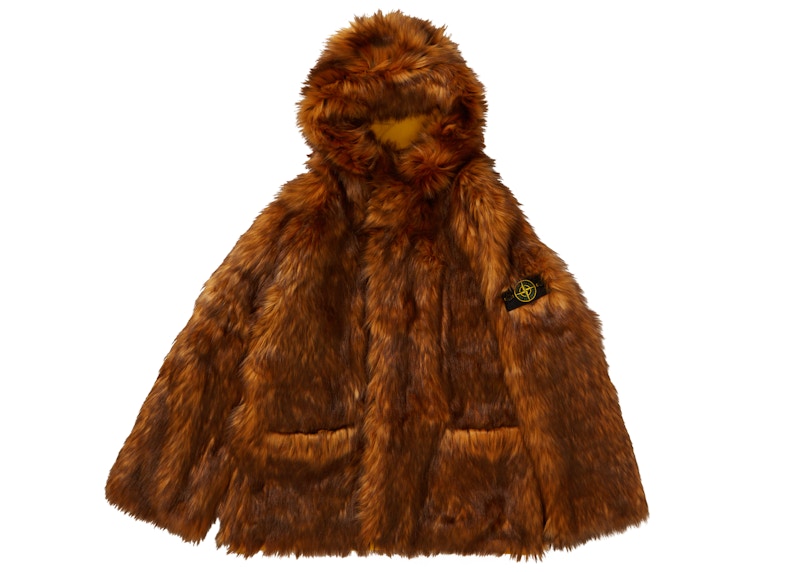 Supreme Stone Island Formula Steel Reversible Faux Fur Parka Yellow