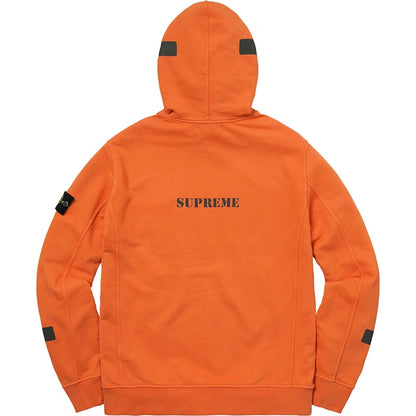 Supreme Stone Island Hooded Sweatshirt Orange