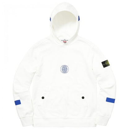 Supreme Stone Island Hooded Sweatshirt White