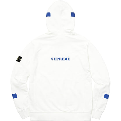 Supreme Stone Island Hooded Sweatshirt White