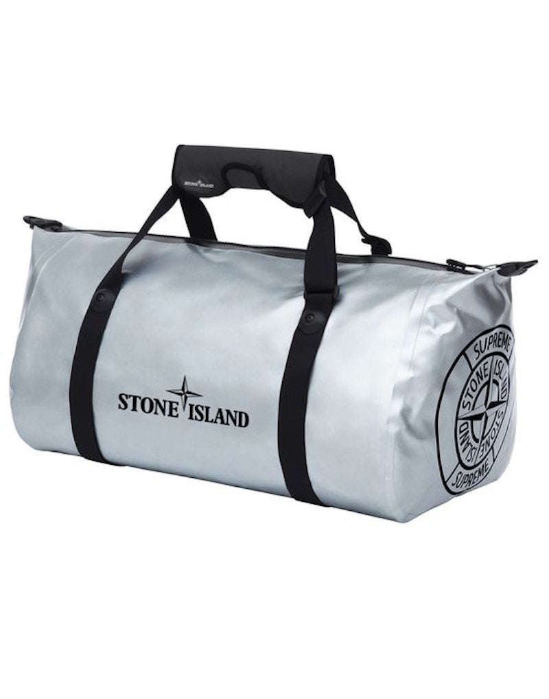 Supreme Stone Island Ortlieb PVC Duffle Bag Silver