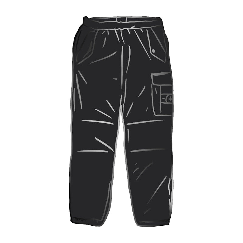 Supreme Stone Island Painted Camo Nylon Cargo Pant Black