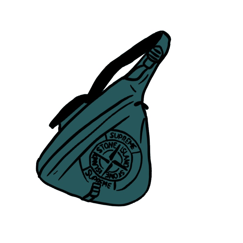 Supreme Stone Island Printed Camo Nylon Shoulder Bag Dark Teal