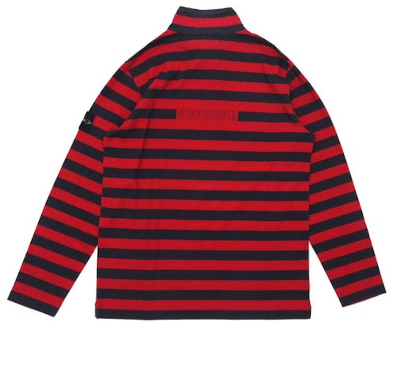Supreme Stone Island Quarter Zip Long Sleeve Top Black