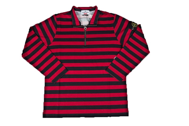 Supreme Stone Island Quarter Zip Long Sleeve Top Black