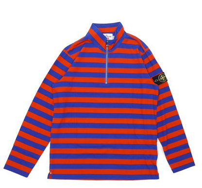 Supreme Stone Island Quarter Zip Long Sleeve Top Orange