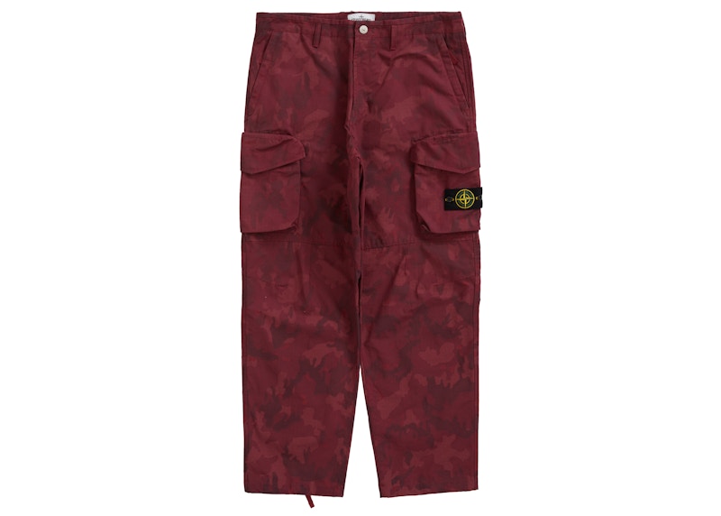Supreme Stone Island Reactive Ice Camo Ripstop Cargo Pant Red