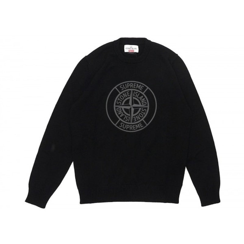 Supreme Stone Island Reflective Compass Sweater Black