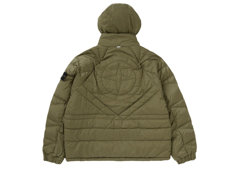 Supreme Stone Island Reversible Down Puffer Jacket Olive