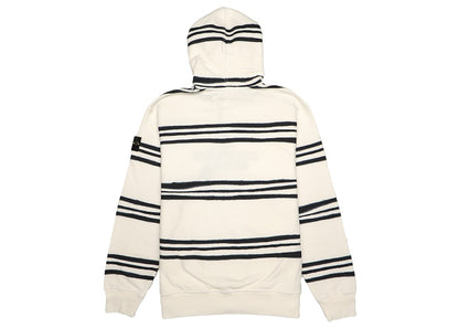 Supreme Stone Island Warp Stripe Hooded Sweatshirt White