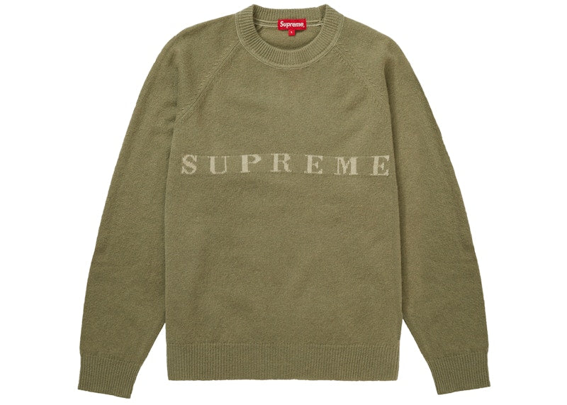 Supreme Stone Washed Sweater Olive