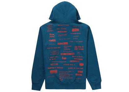 Supreme Stop Crying Hooded Sweatshirt Marine Blue