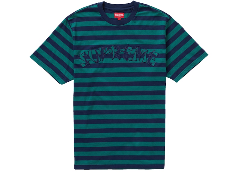 Supreme Stripe Applique S/S Top Navy