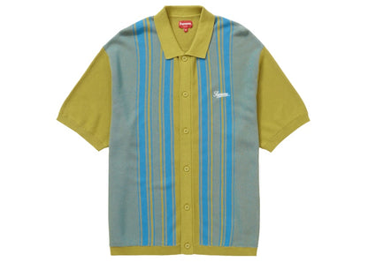 Supreme Stripe Button Up Polo Dusty Lime