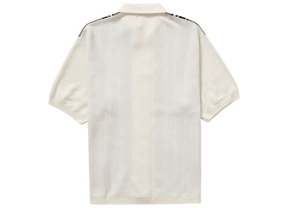 Supreme Stripe Button Up Polo White