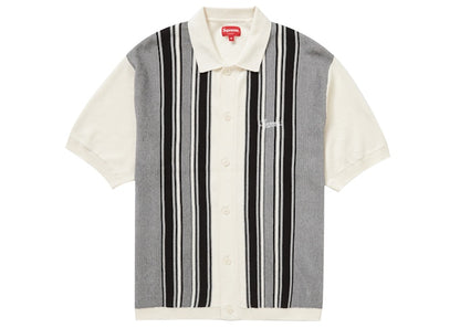 Supreme Stripe Button Up Polo White