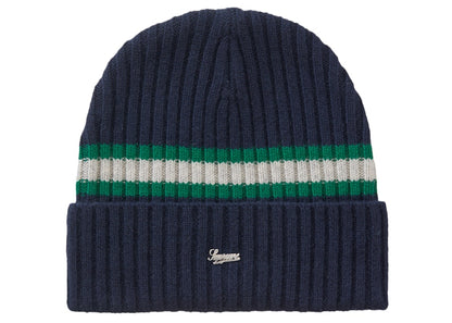 Supreme Stripe Cashmere Beanie Navy
