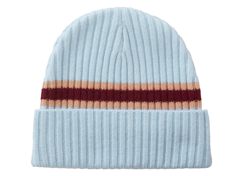 Supreme Stripe Cashmere Beanie Pale Blue