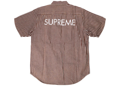 Supreme Stripe Denim SS Shirt Brown
