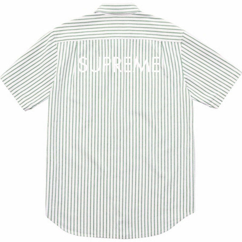 Supreme Stripe Denim SS Shirt Green