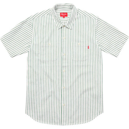 Supreme Stripe Denim SS Shirt Green