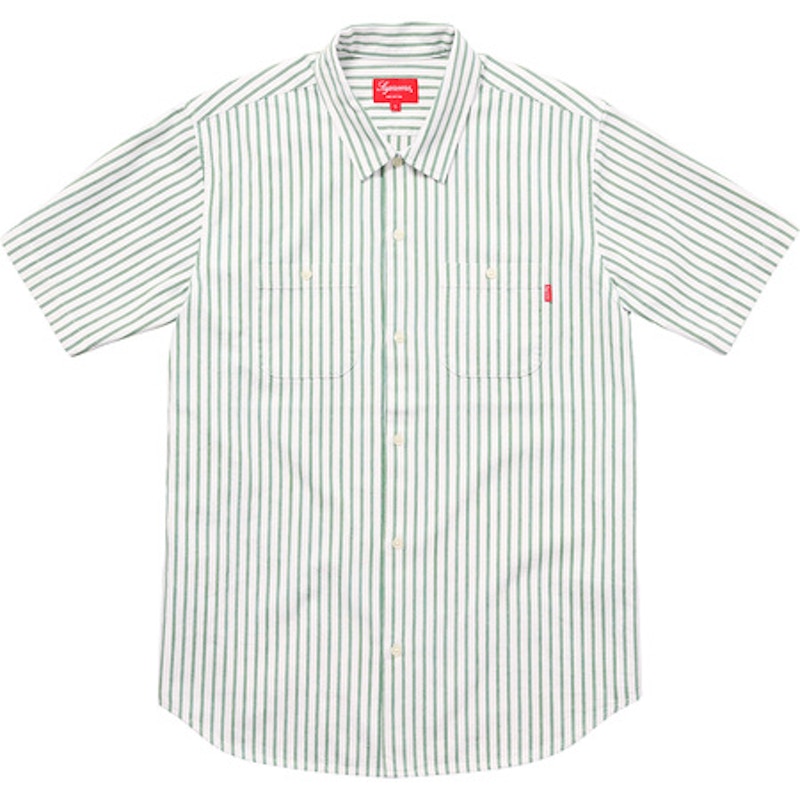 Supreme Stripe Denim SS Shirt Green