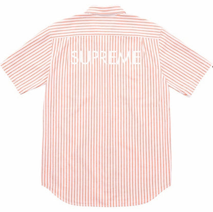 Supreme Stripe Denim SS Shirt Orange