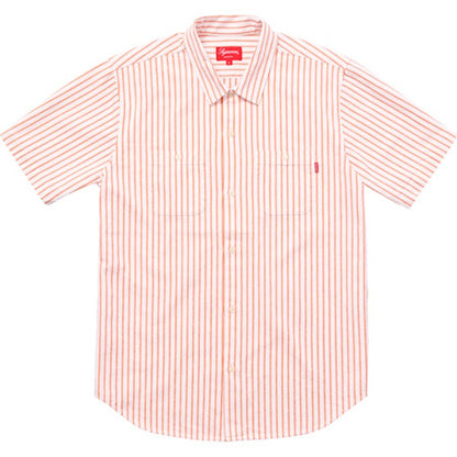 Supreme Stripe Denim SS Shirt Orange