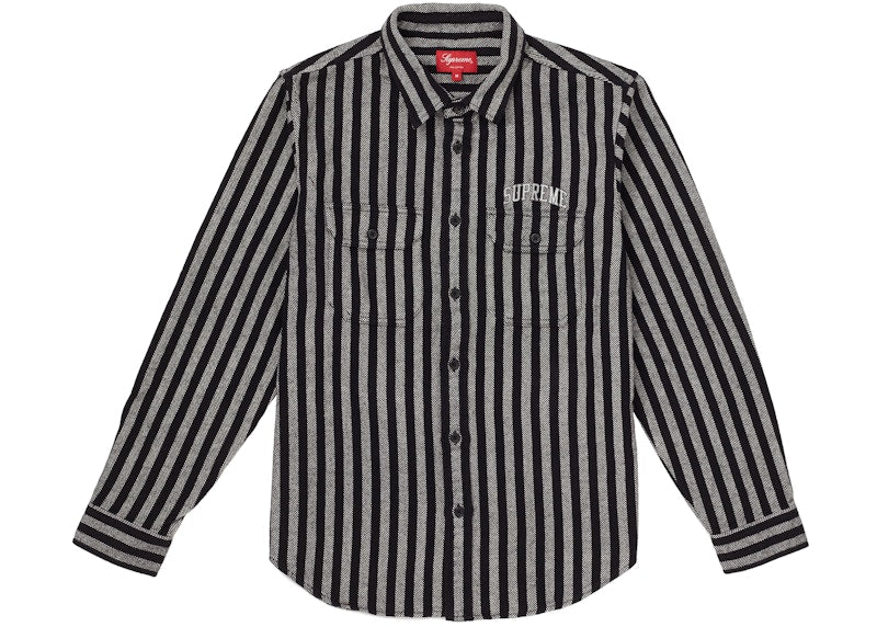 Supreme Stripe Heavyweight Flannel Shirt Black