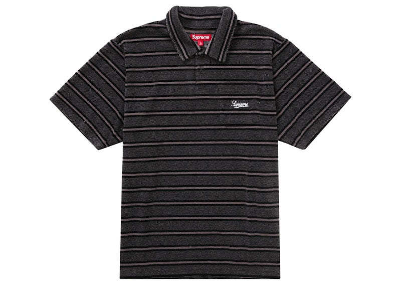 Supreme Stripe Terry S/S Polo Black