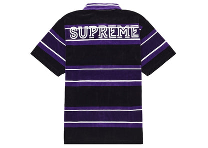 Supreme Stripe Velour Polo Black