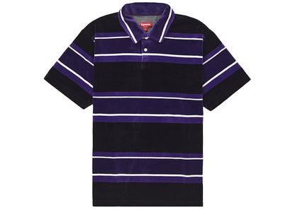 Supreme Stripe Velour Polo Black