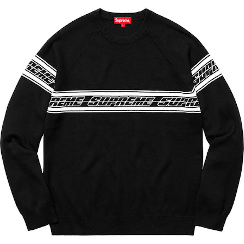 Supreme Striped Raglan Sweater Black