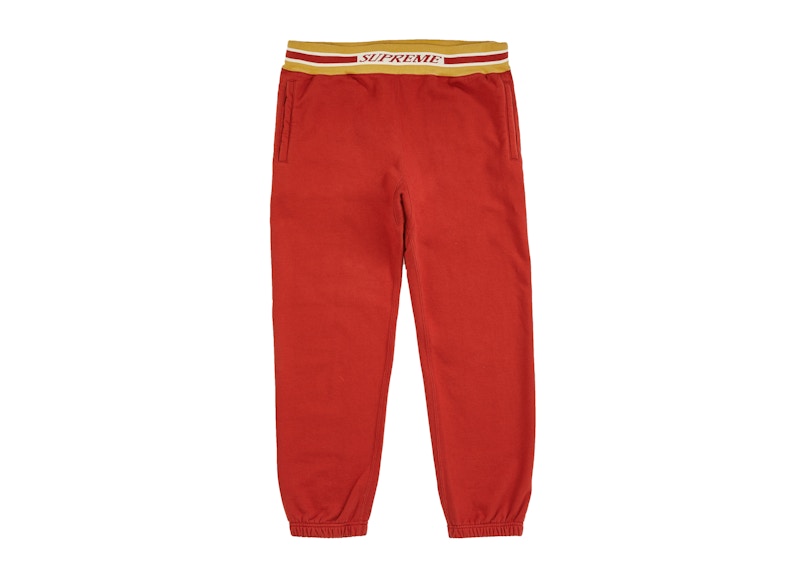 Supreme Striped Rib Sweatpant Rust