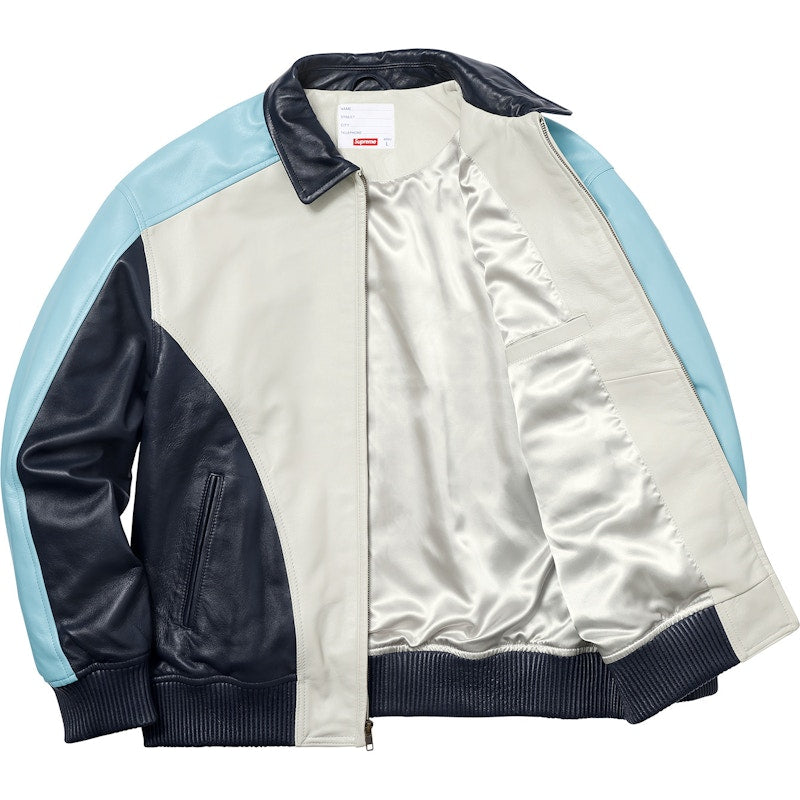 Supreme Studded Arc Logo Leather Jacket White