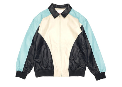 Supreme Studded Arc Logo Leather Jacket White