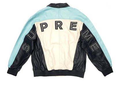 Supreme Studded Arc Logo Leather Jacket White