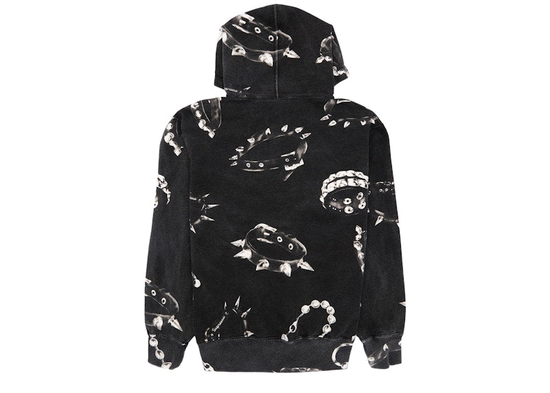 Supreme Studded Collars Hooded Sweatshirt Black
