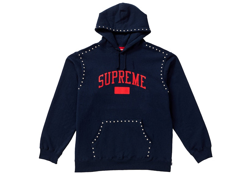 Supreme Studded Hooded Sweatshirt (FW18) Navy