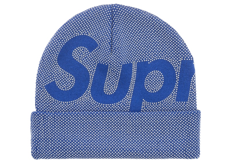 Supreme Studded Knockout Big Logo Beanie Blue