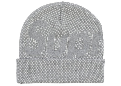 Supreme Studded Knockout Big Logo Beanie Grey