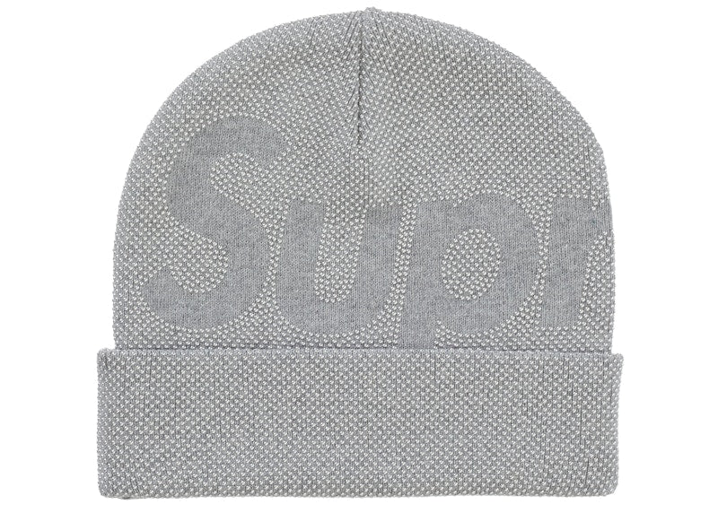 Supreme Studded Knockout Big Logo Beanie Grey