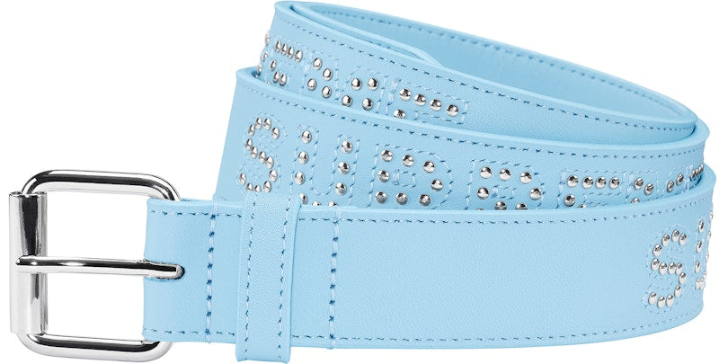 Supreme Studded Logo Belt Light Blue