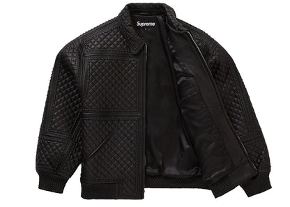 Supreme Studded Quilted Leather Jacket Black