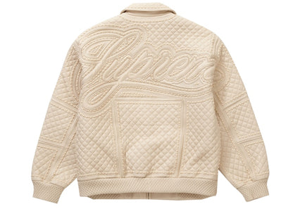 Supreme Studded Quilted Leather Jacket White