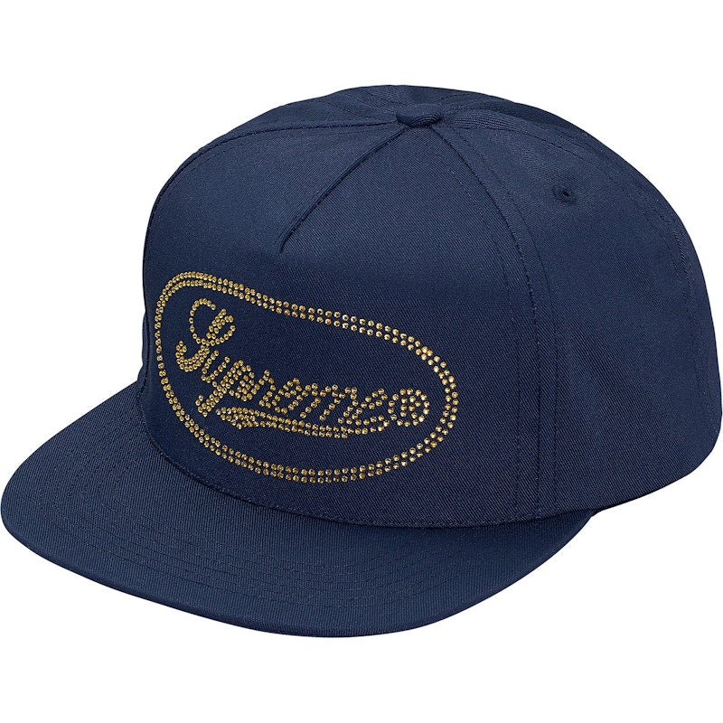 Supreme Studded Script Logo 5-Panel Navy