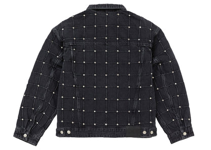 Supreme Studded Seam Denim Trucker Jacket Black