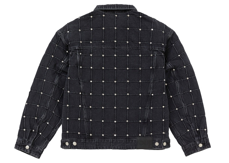 Supreme Studded Seam Denim Trucker Jacket Black