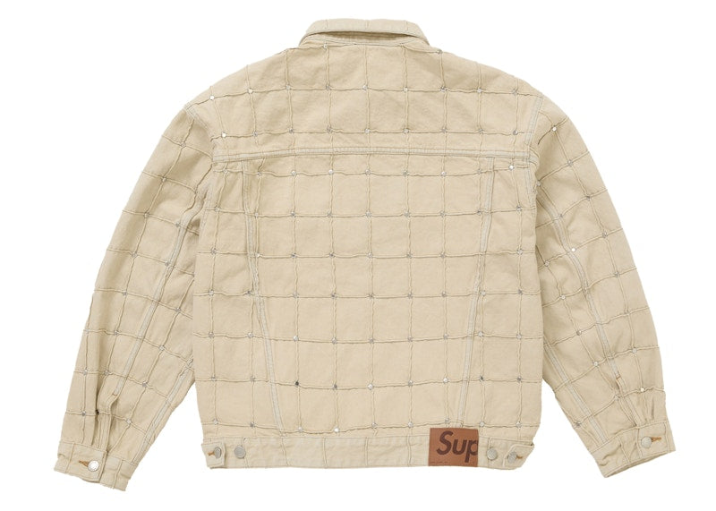 Supreme Studded Seam Denim Trucker Jacket Natural